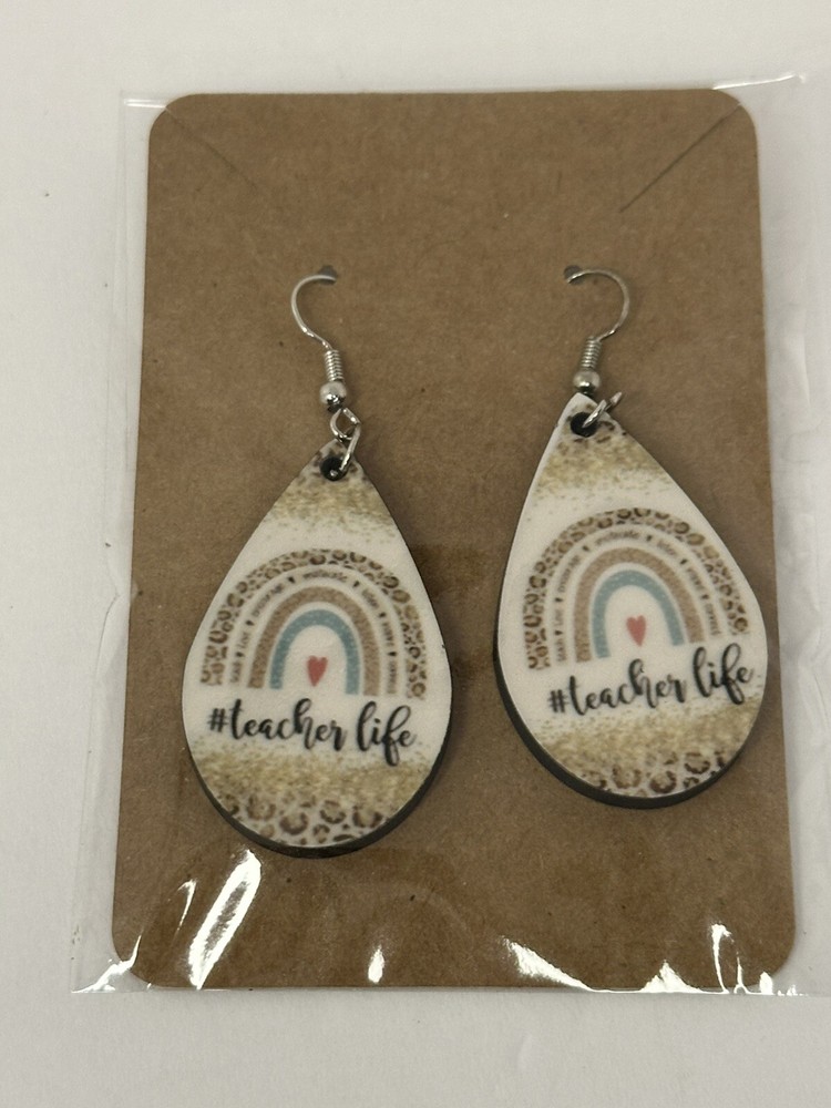 Stylish Women's Sublimation MDF Wood Dangle Earrings with Unique Designs
