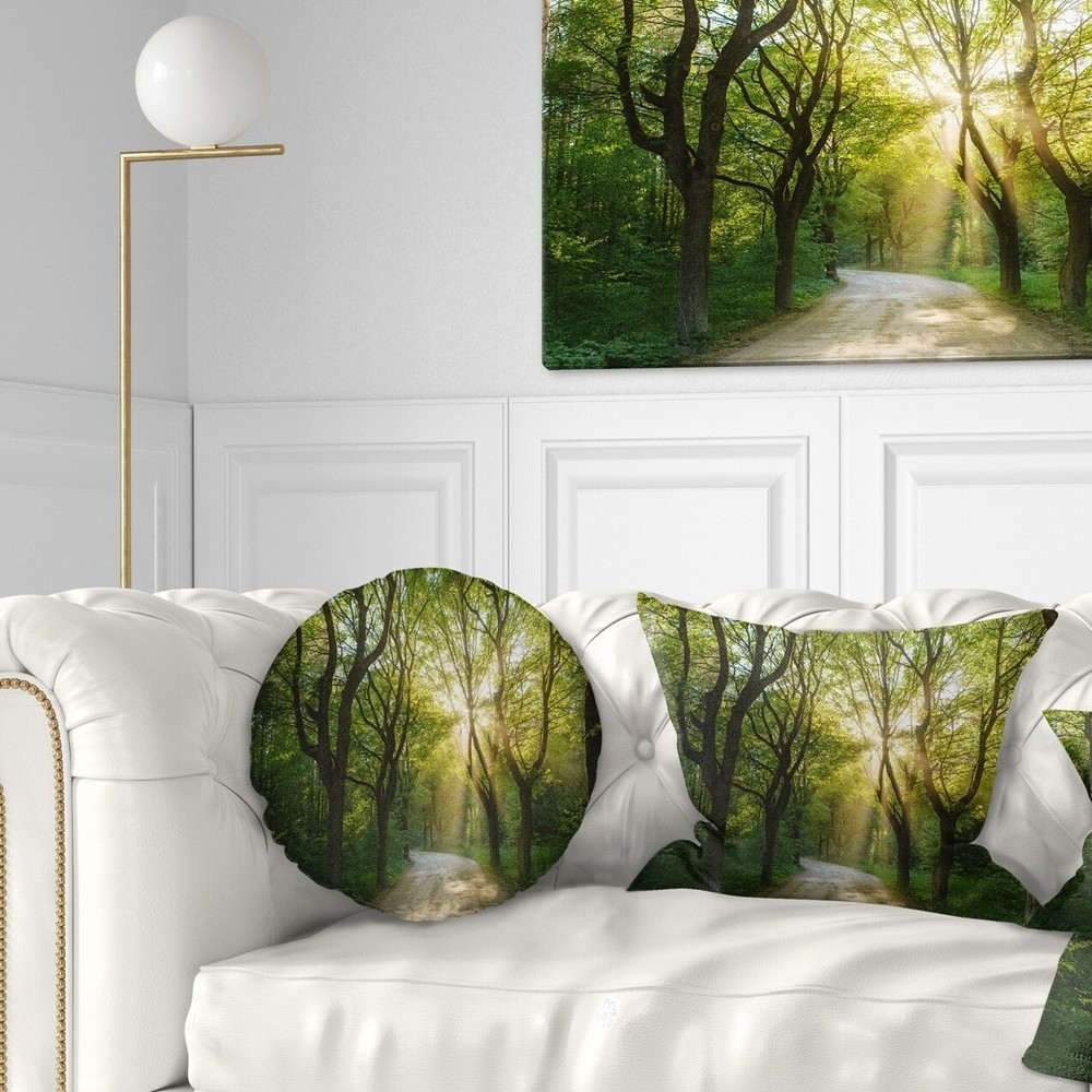 Designart 'Evening in Green Forest' Landscape Printed Throw