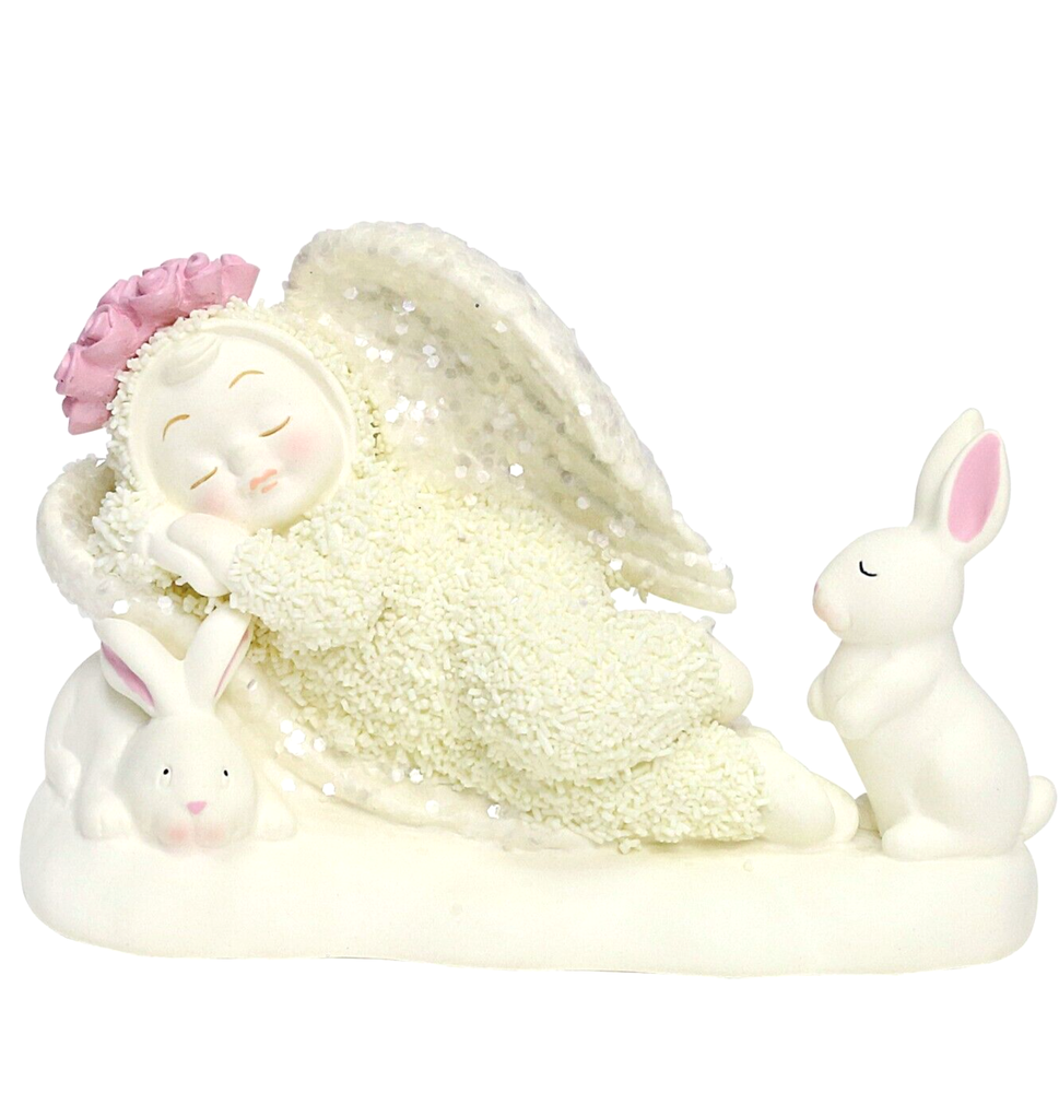 Dept 56 Snowbabies Bless the Animals Memorial Angel Bunny Figurine