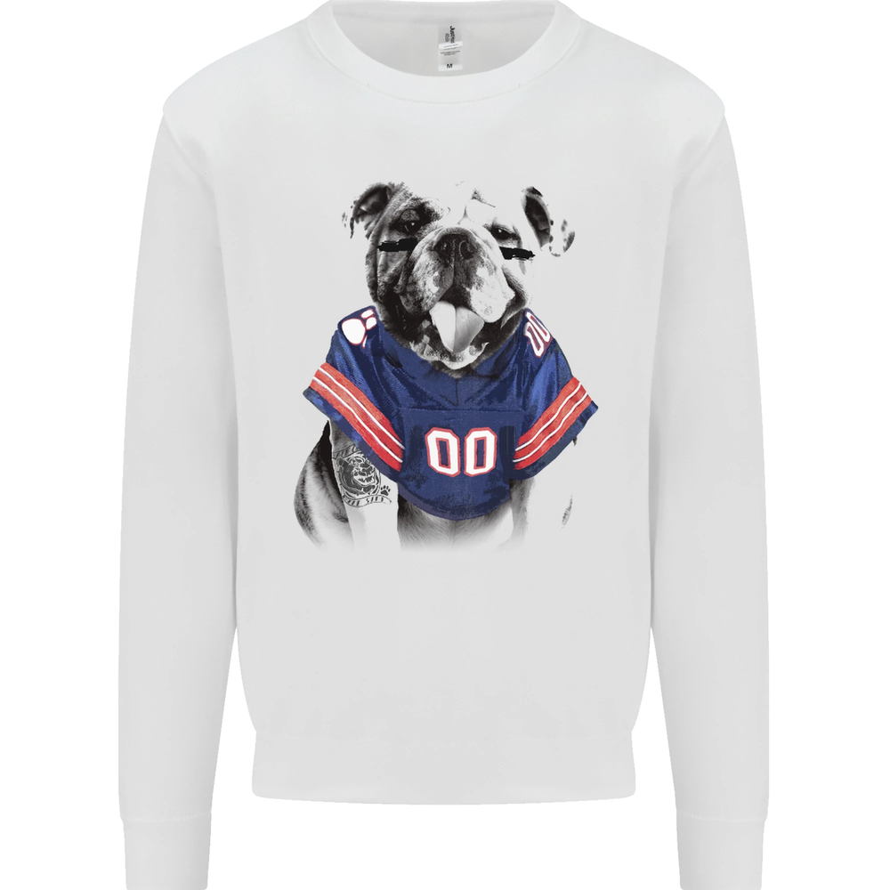 American Football Bulldog With Tattoos Mens Sweatshirt Jumper