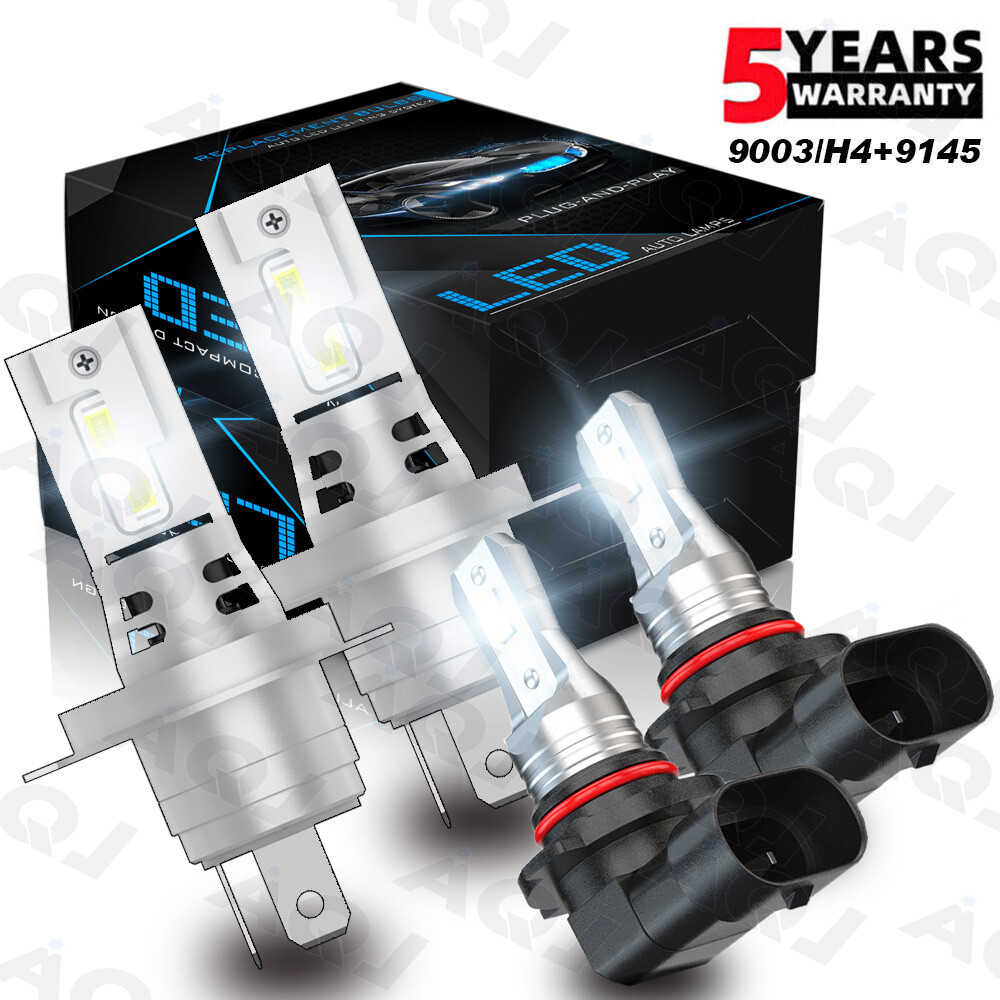 FOR Toyota Hilux 2004-2019 6000K LED Headlights Hi/Lo Beam & Fog Light Bulbs Kit