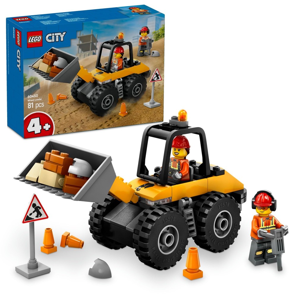 LEGO City Construction Yellow Wheel Loader Toy 60450 Building Set