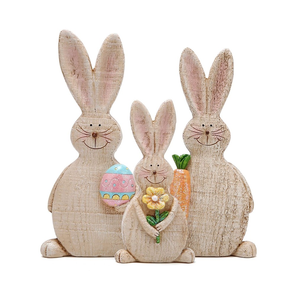 Hodao Spring Rabbit Figurines Tabletopper Decors for Party Home Holiday Cute ...