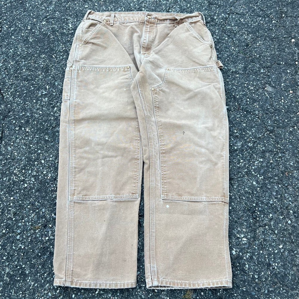 Vintage Carhartt Faded Brown Double Knee Carpenter Work Pants