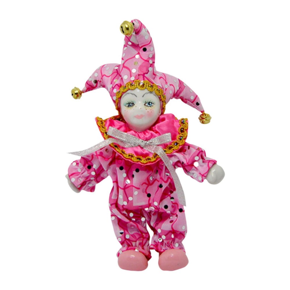 Cute Handmade Triangle Clown Doll with Costume for Home Display