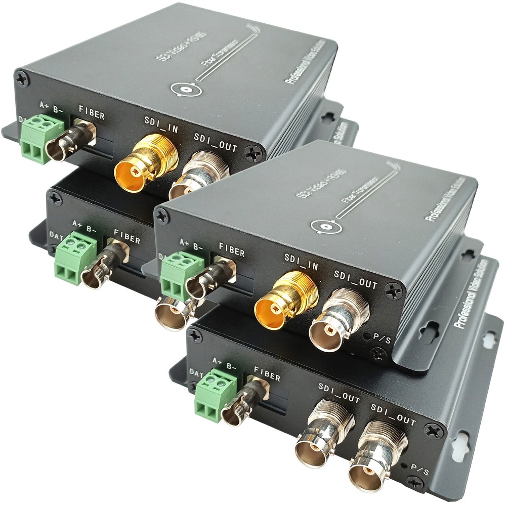 HD-SDI Extender ST Fiber Optic Converter 20KM with Video Audio and RS485 Support