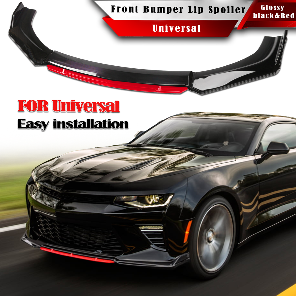 Chevrolet Malibu Black Red Front Bumper Lip Spoiler Splitter