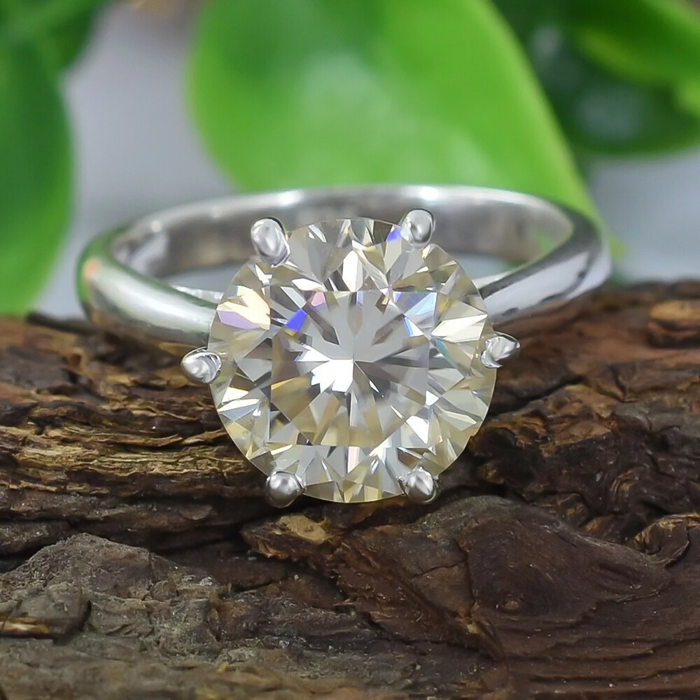 4.18 Ct Certified Round Cut White Diamond Solitaire Ring 925 Sterling Silver
