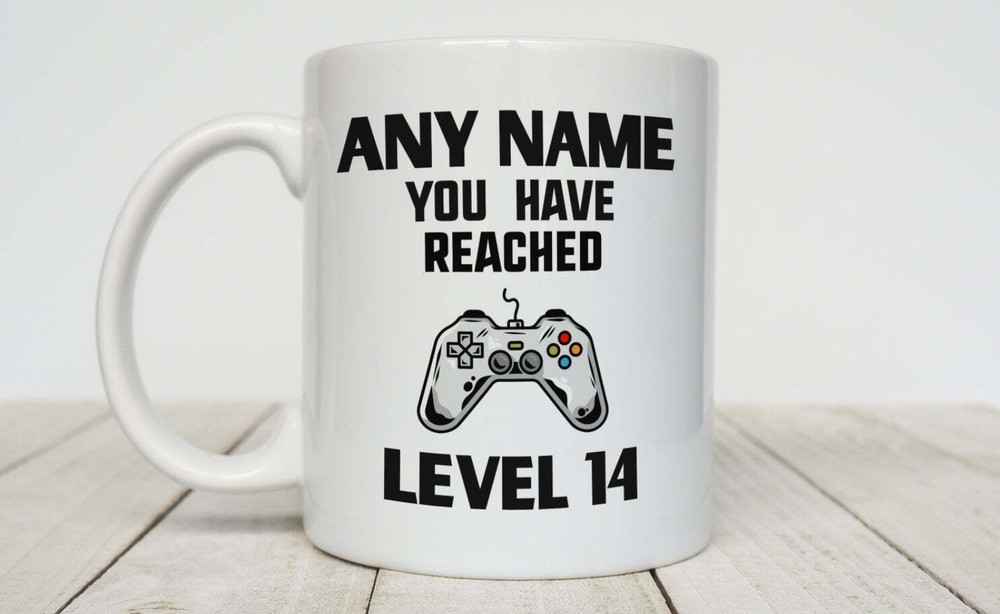 Personalised Gamer Mug 14th Birthday Gift For Him Her Video Game Gift Game
