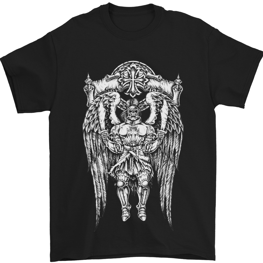 Knights Templar Skull Roman Warrior MMA Gym Mens T-Shirt 100% Cotton