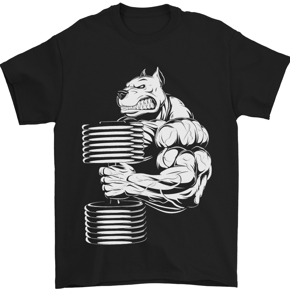 Bulldog Gym Training Top Bodybuilding Mens T-Shirt 100% Cotton