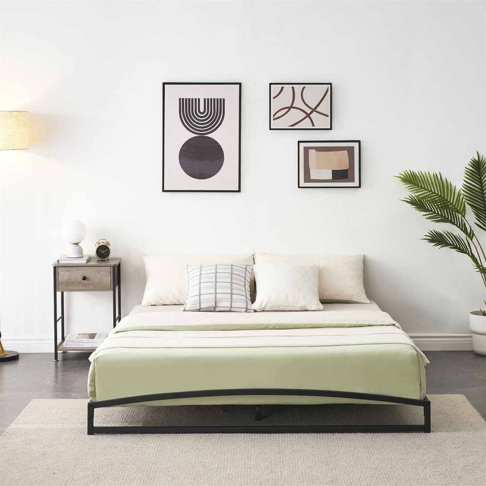 ✅6 Inch Queen Low Pltform Metl Bed Frme Hevy Duty Metl Queen Bed Frme