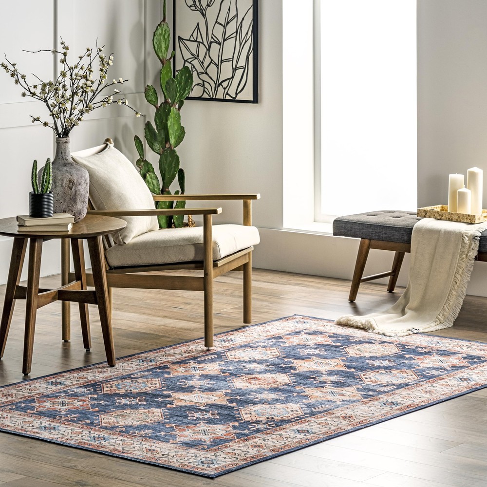 4x6 SpinClean Washable Stain-Resistant Non-Slip Area Rug