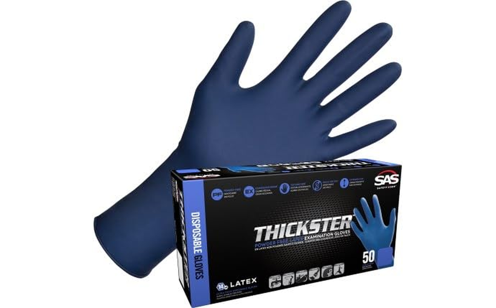 Thickster Powder-Free Latex Disposable Gloves XL 50-Pack Safety 6604-20