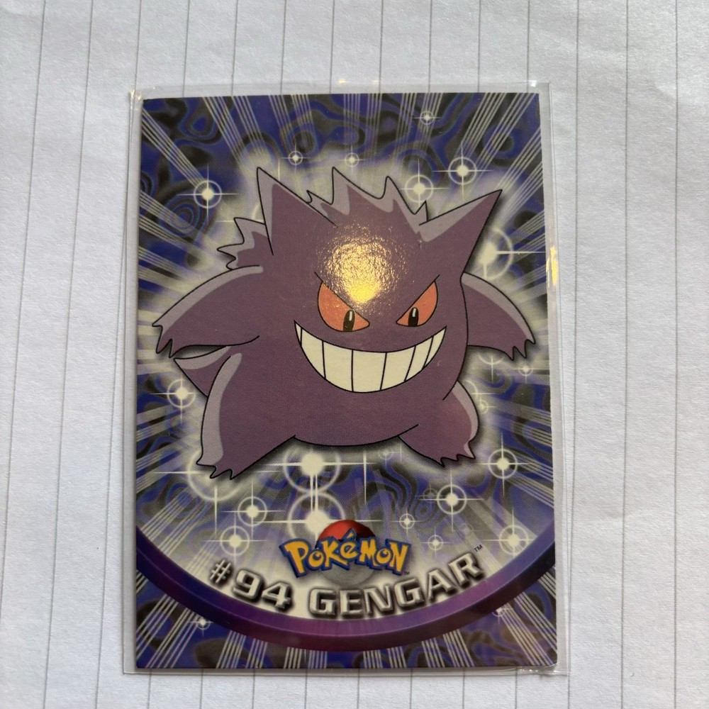 Pokemon Topps TV Animation Card #94 Gengar with Blue Logo