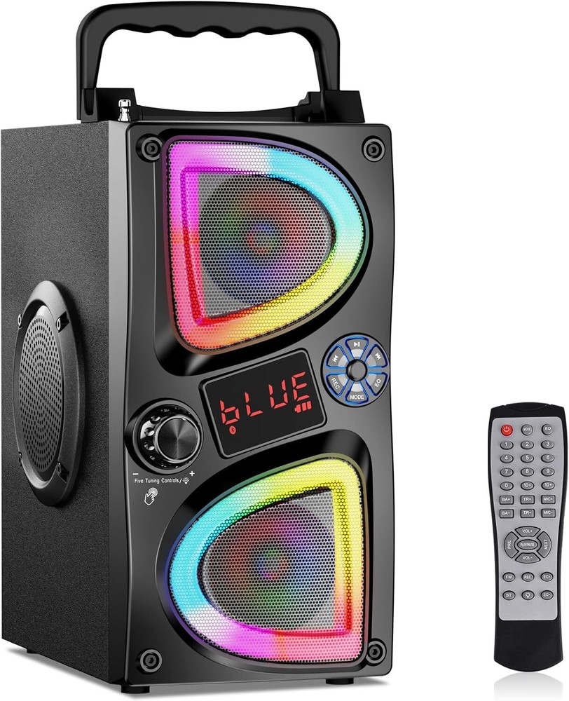 Bluetooth Speaker 60W(Peak) Wireless Portable Speaker Double Subwoofer Deep Bass