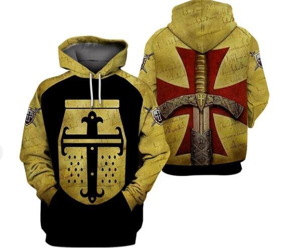 Knight Templar Legendary Warrior Hoodie 3D, cute , hoodie over printed 3d,HOT