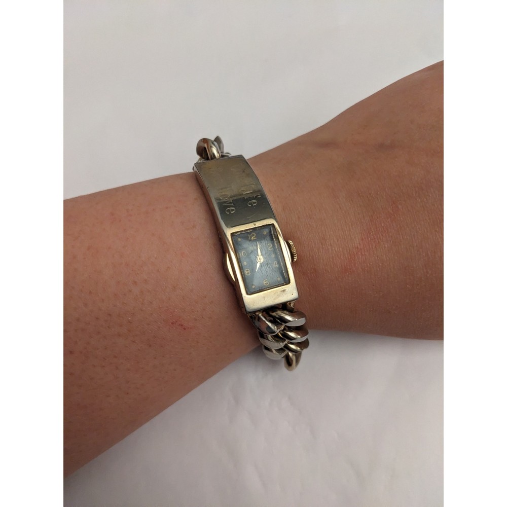 Vintage Swank Wind Up Watch with Engravings Broken