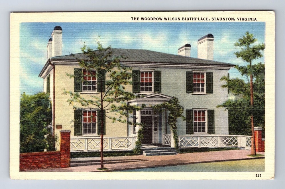 Staunton VA-Virginia, The Woodrow Wilson Birthplace, Vintage Postcard