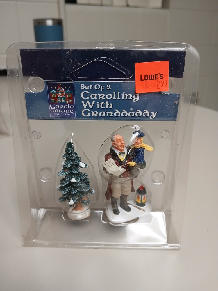 Vintage Lemax Carole Towne Caroling With Granddaddy Collectible NEW