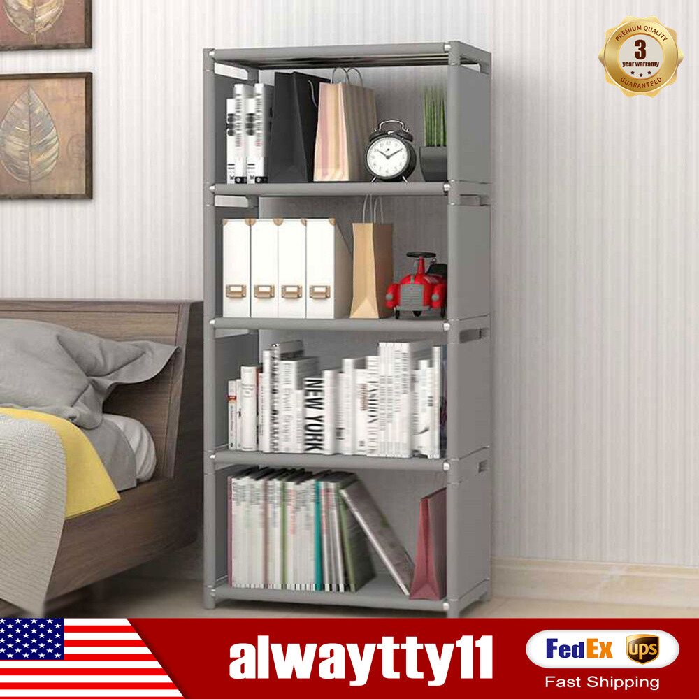 4-Tier Bookcase Shelf for Books, Clothes & Display Storage