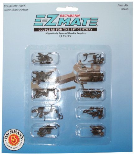 Bachmann E-Z Mate Couplers Medium Center Shank Economy Pack (25 Pair) HO Scale
