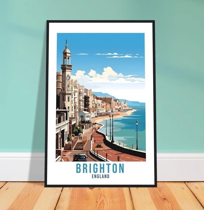 Brighton Travel Print Brighton Seaside Home Decor