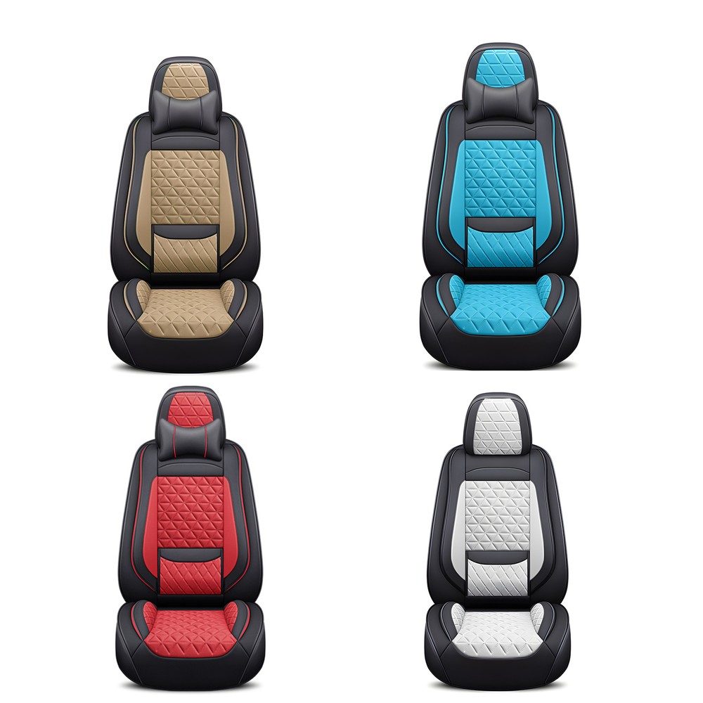 Universal Car Seat Cover Protectors Waterproof Leather Front Rear Seat Cushion