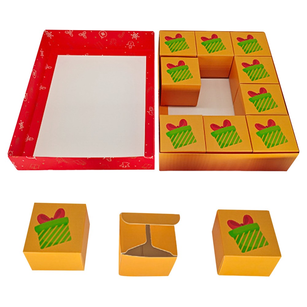 Christmas Treat Boxes Reusable Christmas Advent Calendar with 12 beautifully