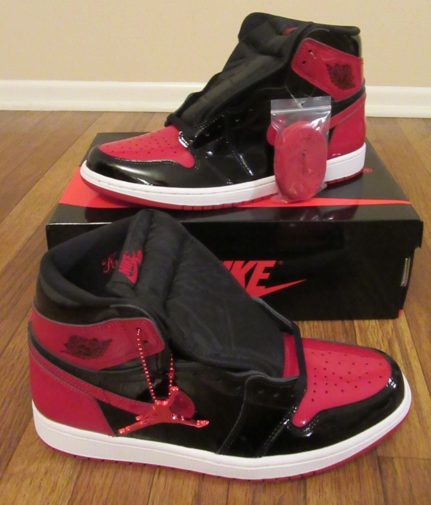 Nike Air Jordan 1 Retro High OG Size 11.5 Black Varsity Red 555088 063 Patent DS