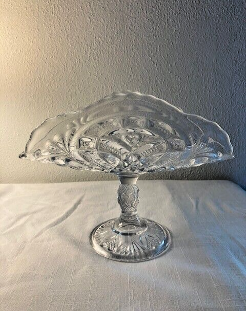 Vintage Scalloped Heart Glass Napkin Holder 7.5H x 10L x 6W