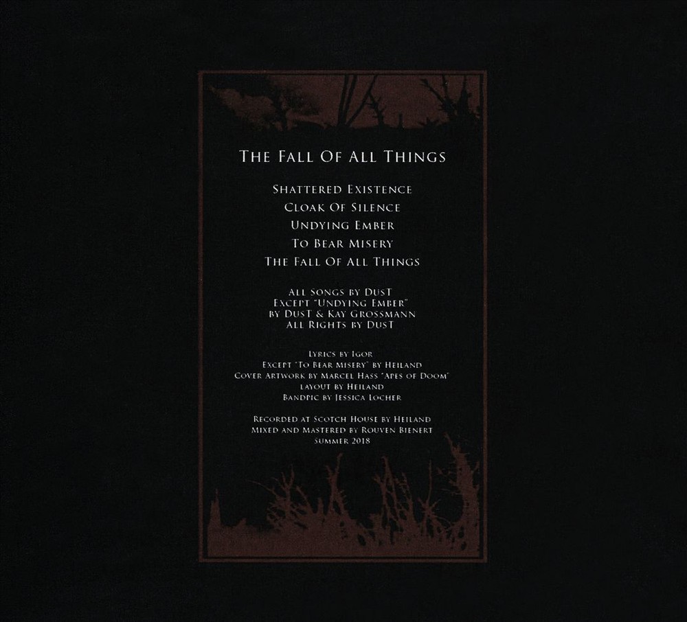 Dust: Fall of All Things New Official CD Album