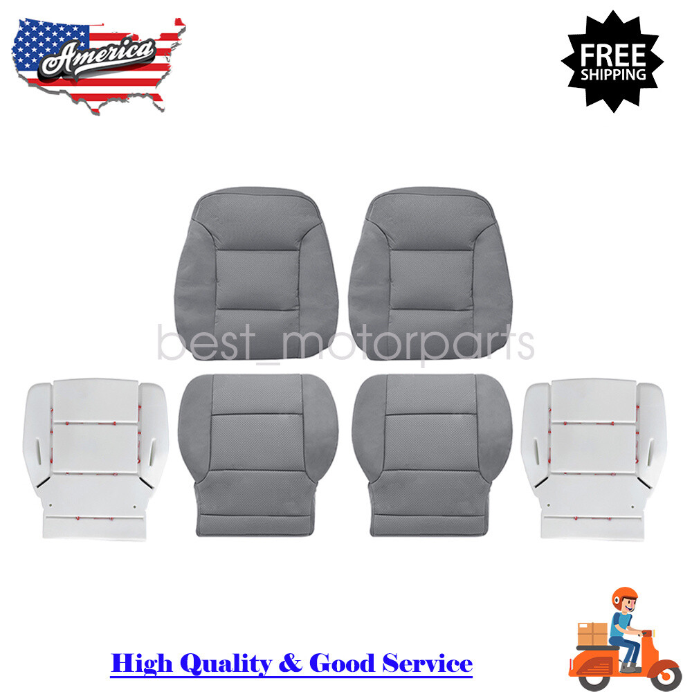 Front Cloth Seat Cover Dark Ash Gray For 15-19 Chevy Silverado GMC Sierra 1500