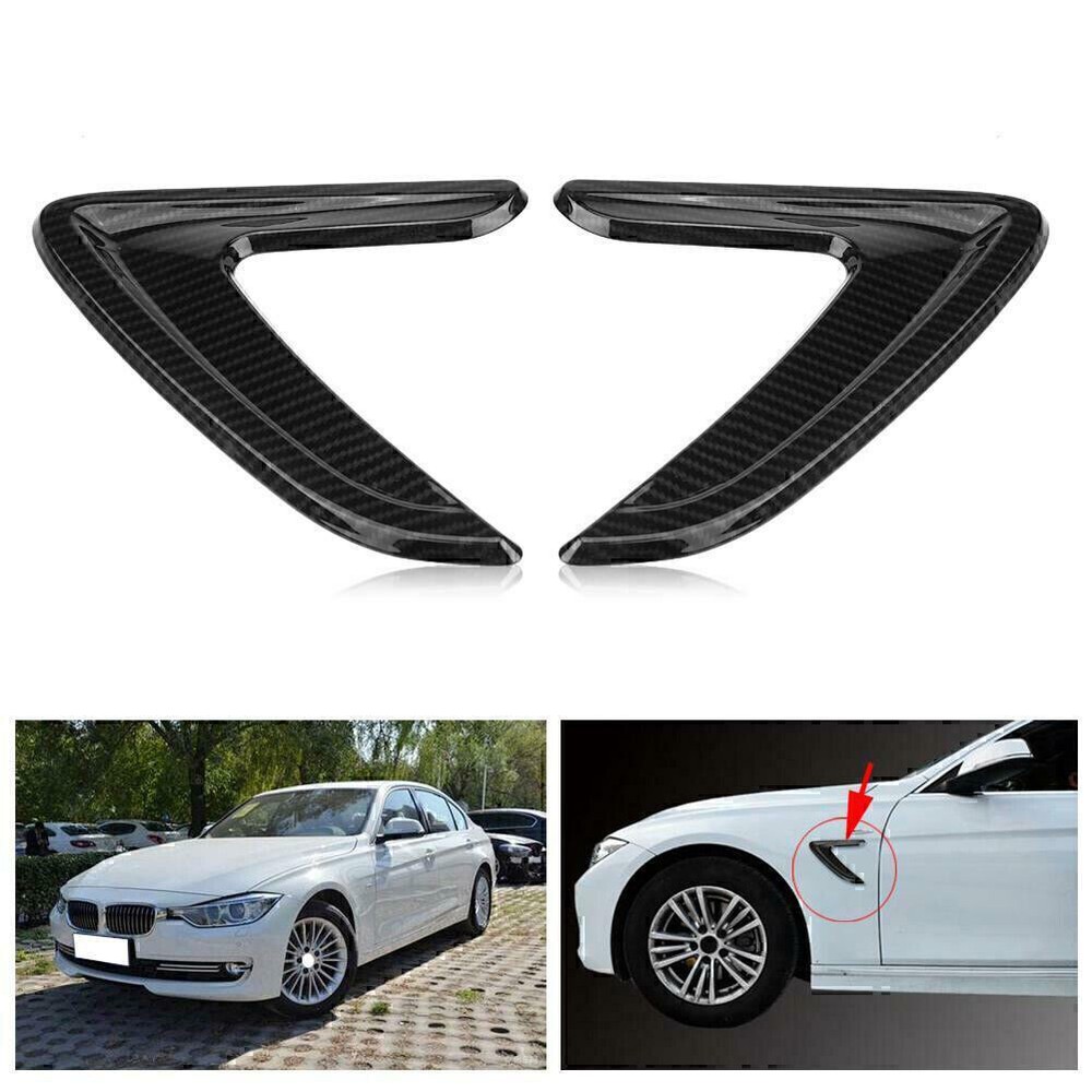 Fender Side Air Vent Outlet Cover Trim For BMW 3 Series F30 2013-2018 14 Carbon