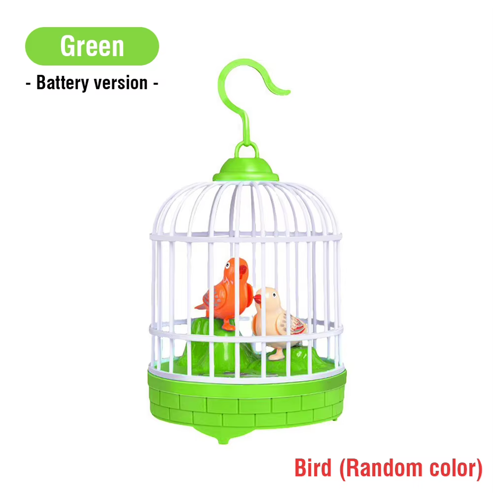 Talking Electric Bird Inductive Sound Control Birdcage Simulation Funny Toy Nove