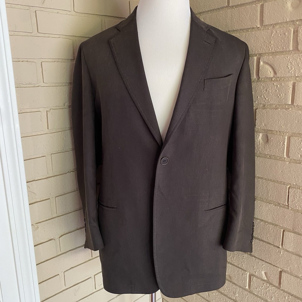 Armani Collezioni Italy Mens Unstructured Tencel Blazer Size 42R