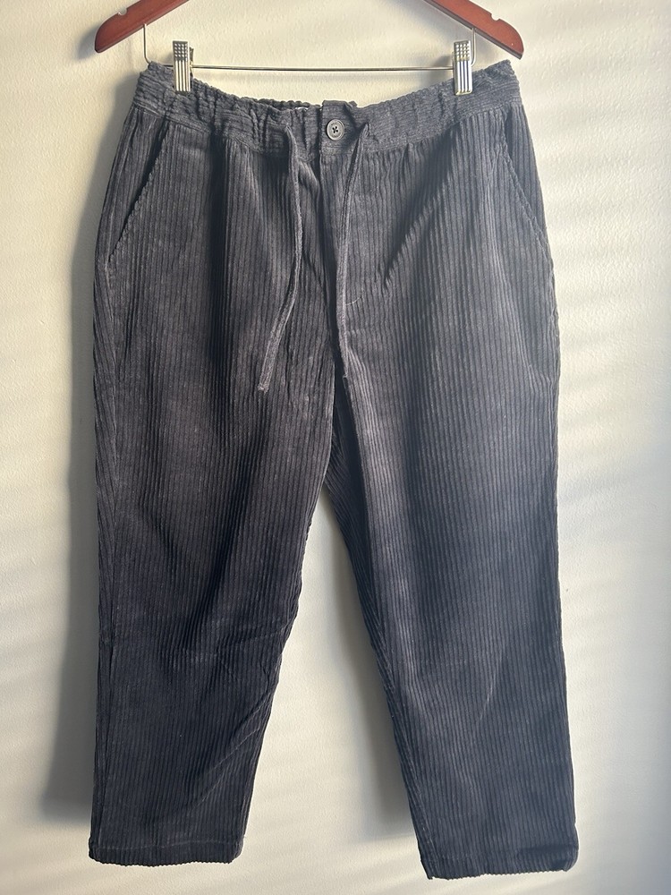 Wax London Kurt Trouser Corduroy Cotton Charcoal Mens Size 32