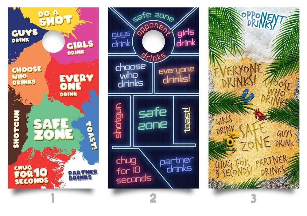2 Cornhole Board Wraps / Drinking Game Designs  / Laminated / Waterproof