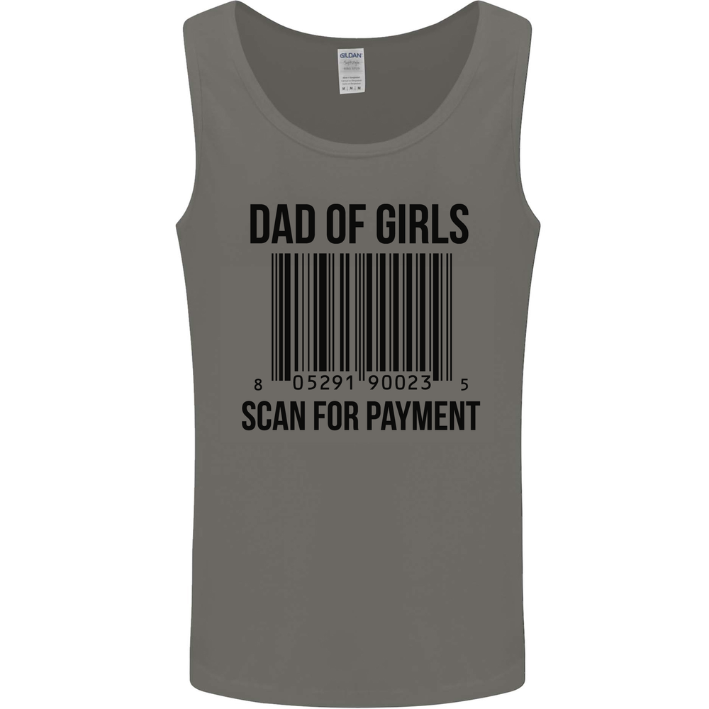 Dad of Girls Scan For Payment Fathers Day Mens Vest Tank Top