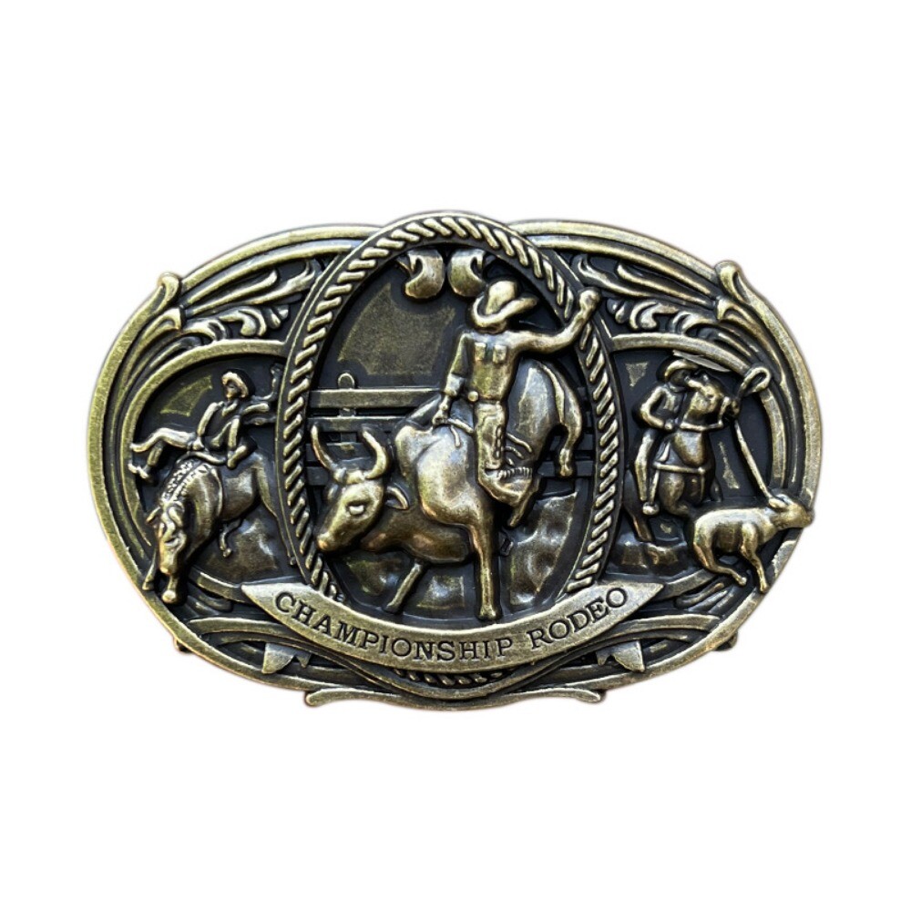 Western Belt Buckle for Men & Women Cowboy Vintage Style Wear Championship Rodeo