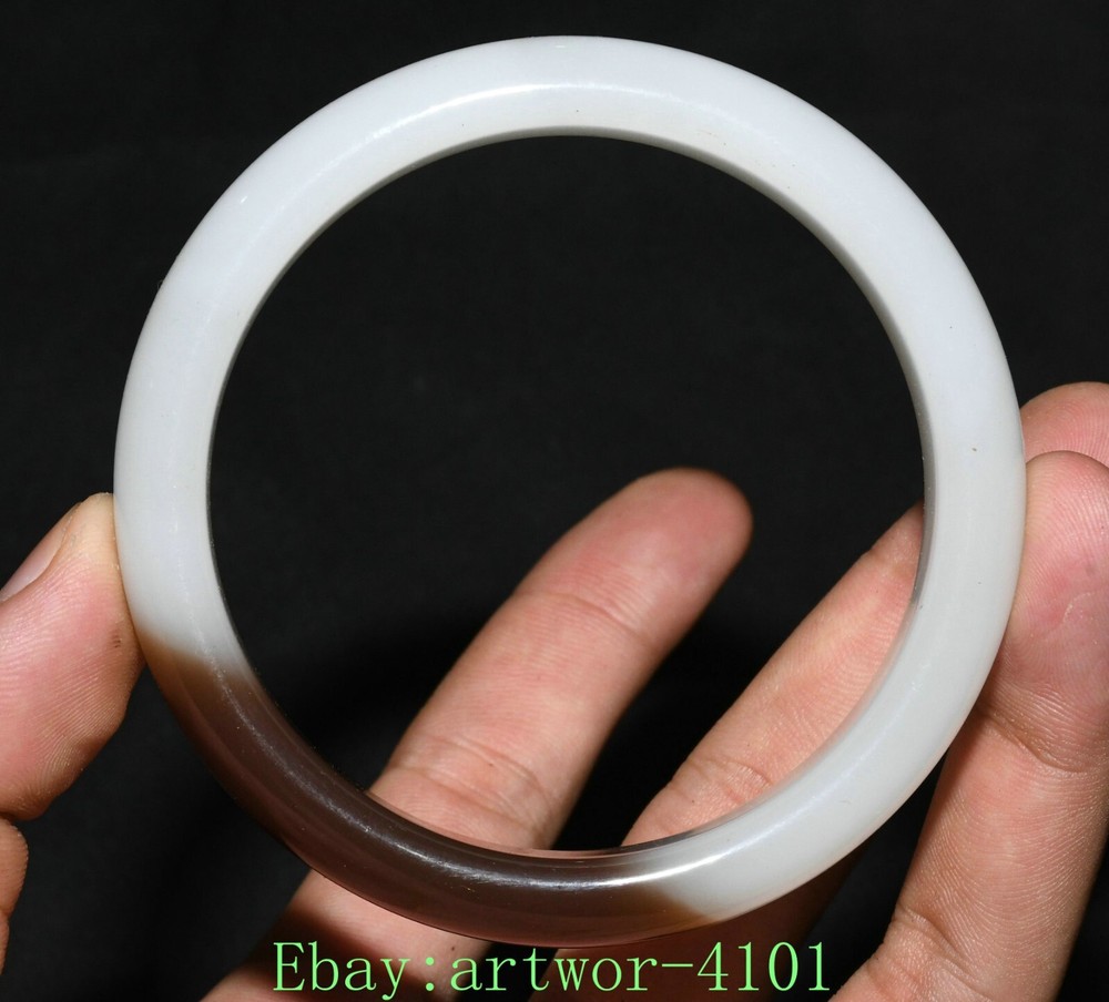 62MM Vintage Chinese Dynasty Jade Feng Shui Carved Bracelet Bangle