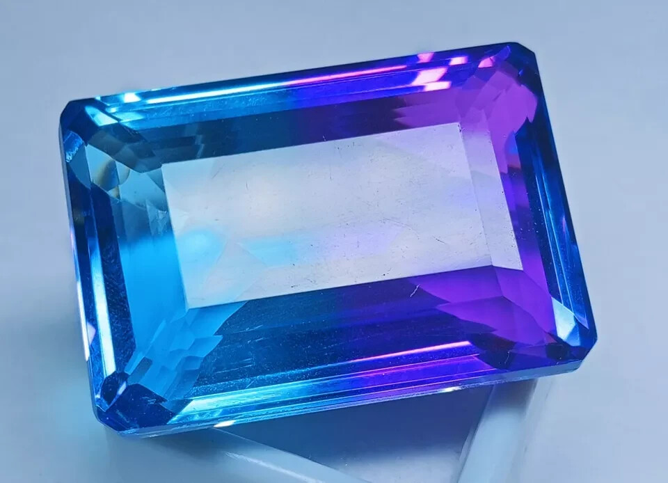 Stunning EGL Certified 105+ Ct Bi-Color Tourmaline Emerald Cut Loose Gemstone