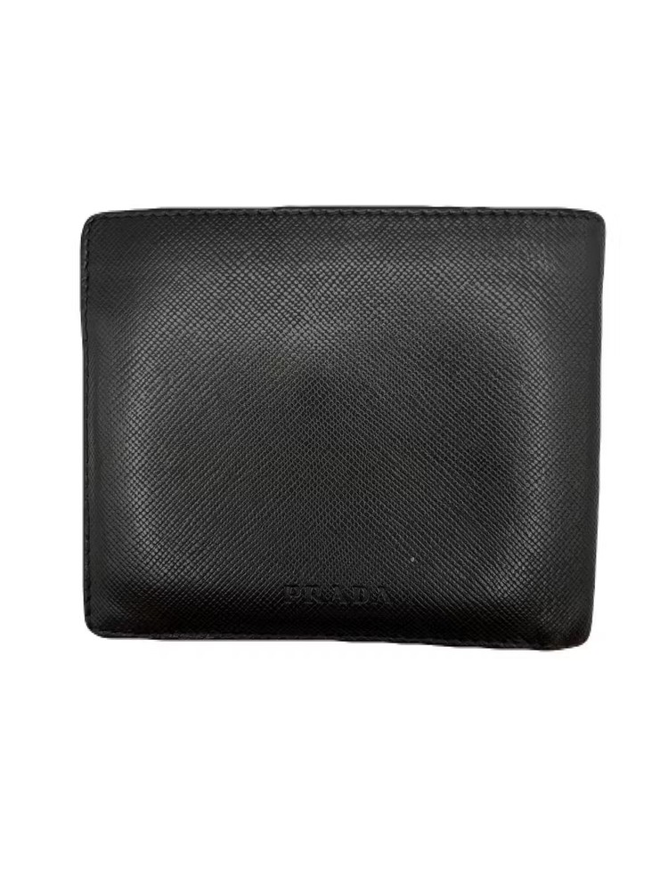 Prada Black Leather Fold Wallet Pre-Owned E0530-155