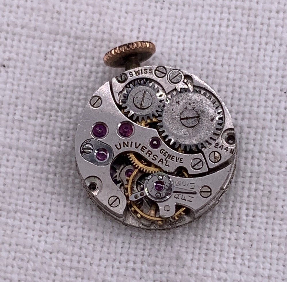 Universal Geneve 244 Hand Manual 13.8Mm No Works For Parts Watch Swiss