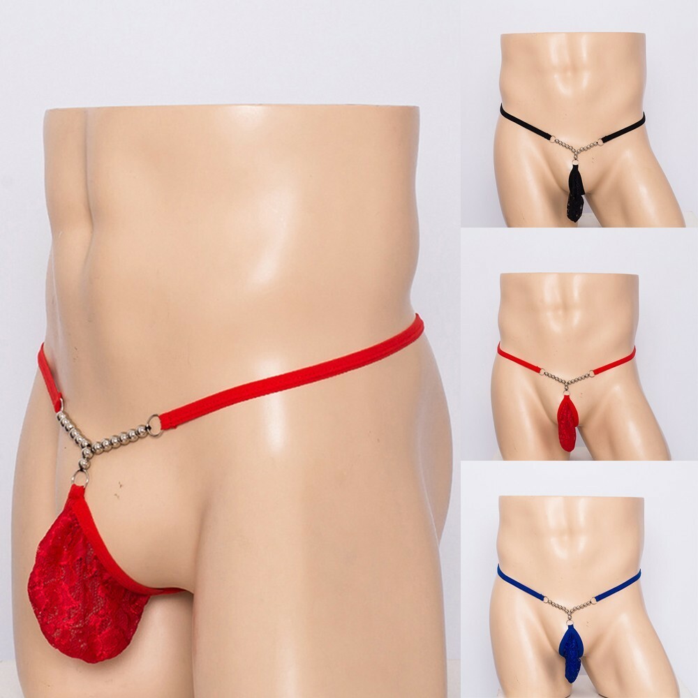 Sexy Mens T-Back G-string Thong Bikini Underwear Micro Mesh Sheer Pouch New