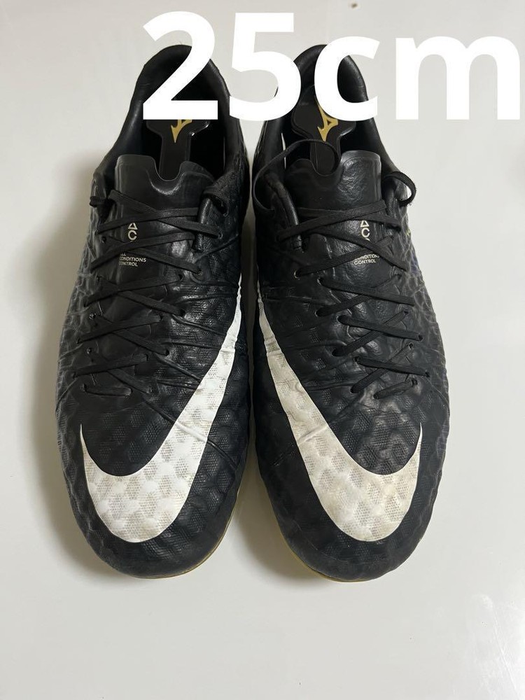 Nike Hypervenom Hg Soccer Cleats US 7 Black White Yellow Pattern New