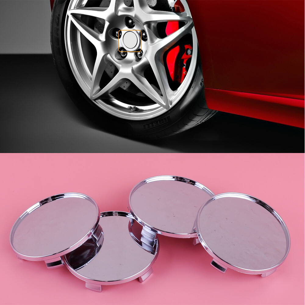 4pcs 68mm Chrome Plated Car Wheel Center Hub Caps Rim Hole Covers Set (no logo)