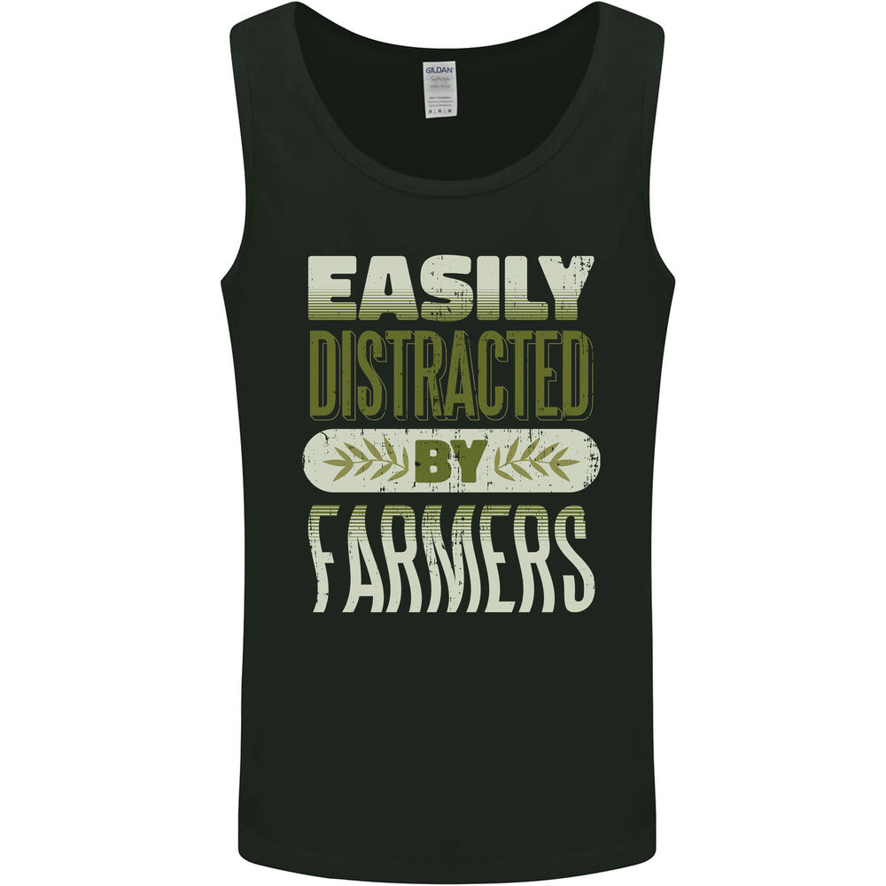 Easily Distracted Farmers Farming Mens Vest Tank Top