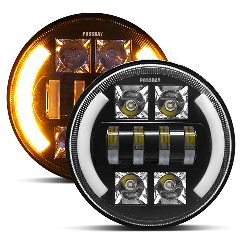 Possbay 7 Inch Round LED Headlight for Cars and Off-Road Vehicles