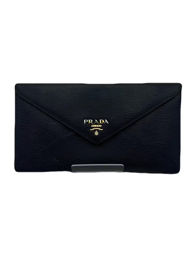 Prada Blue Leather Long Wallet Preowned Model TB107-3